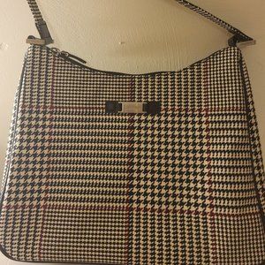 Ralph Lauren Houndstooth Plaid Shoulder Bag